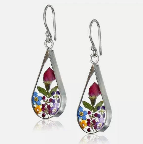 Jewelry - New Pretty Rose 925 Silver Drop Earrings